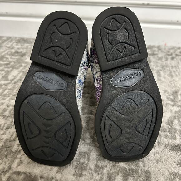 Old West Western Boots Girls Toddler Size 7.0-D Child Floral Sparkle Square Toe - Picture 12 of 12